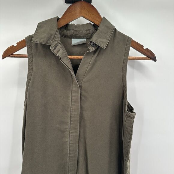 Athleta Tank Top Womens Small Green Hayes Olive Army Outdoor Longline Lyocell - Picture 2 of 11